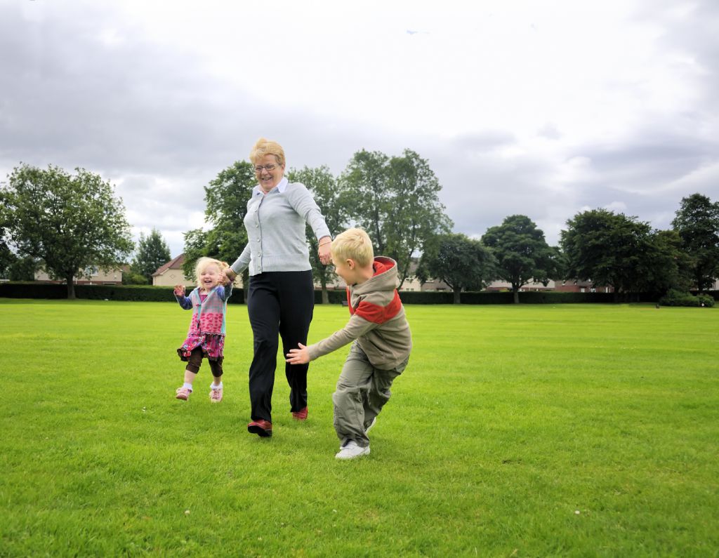 running with grandma