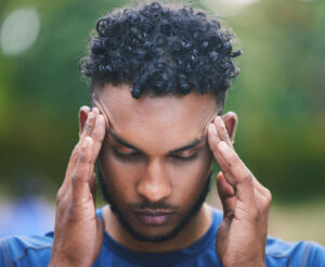 man with concussion
